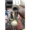 Image 1 : ANTIQUE BRASS CANDLESTICK TELEPHONE