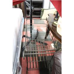BRONZE & GLASS SERVING CART