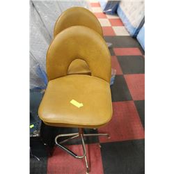 PAIR OF VINTAGE MUSTARD YELLOW BAR STOOLS