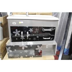 6461 BLK AND SILVER FLOATING BATHROOM VANITY W