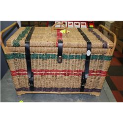LARGE DECORATIVE WICKER BASKET