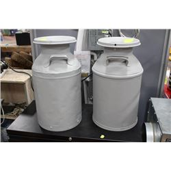 LARGE VINTAGE CREAM CAN X2