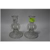 Image 1 : PAIR OF ESTATE GLASS CANDLE HOLDERS
