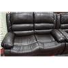 Image 2 : NEW BROWN LEATHER RECLINING SOFA W LOVE