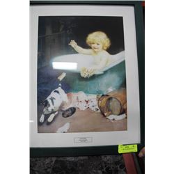 BATHTIME BY ARTHUR ELSLEY FRAMED PICTURE