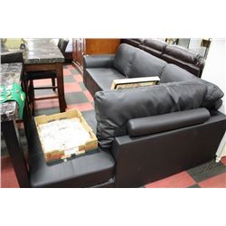 NEW BLACK LEATHER L SHAPE SECTIONAL