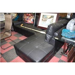 NEW BLACK LEATHER L SHAPE SECTIONAL