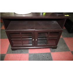 DARK BROWN TWO DOOR ENTERTAINMENT STAND