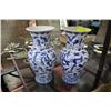 Image 1 : PAIR OF BLUE & WHITE VASES