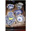 Image 1 : TRAY OF BLUE & WHITE DISHES