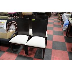 SHOWHOME SET OF 4 WOOD TONE AND FABRIC