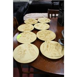 SET OF 8 CARVED PLATES "LE PORTE DEL GHIBERTI"