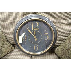 BRASS FRAMED BEVELED CLOCK