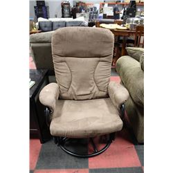 BROWN MICROFIBRE ROCKING CHAIR