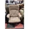 Image 1 : BROWN MICROFIBRE ROCKING CHAIR