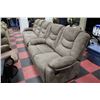 Image 1 : MICROFIBRE RECLINING SOFA W LOVE SEAT (SMALL TEAR