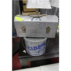 OLD PAL MINNOW BUCKET WITH METAL LUNCH BOX