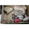 Image 1 : BOX W/ MEDIORITE OXIDE, QUARTZ CRYSTALS,