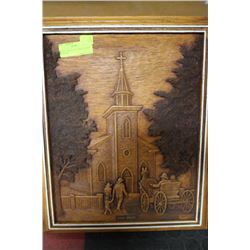 WOOD CARVING PICTURE "SUNDAY MORNING"