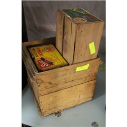 LOT OF 4 VINTAGE WOODEN BOXES