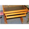Image 1 : ESTATE TEAK AND GLASS 3 PC NESTING SET