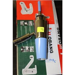 2157B  BLUE AND STAINLESS BATHROOM FAUCET