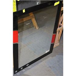 BLACK AND RED BATHROOM MIRROR