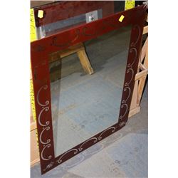 BROWN TRIM BATHROOM MIRROR