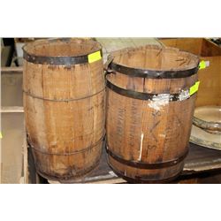 2 VINTAGE 'GALVANIZED NAIL' BARRELS