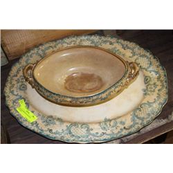 VINTAGE SERVING PLATTER & TOUREEN