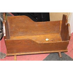 VINTAGE OAK DOLL CRIB