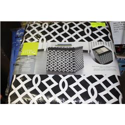 FOLDABLE MICROSUEDE STORAGE OTTOMAN