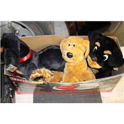 BOX WITH 4 LG COLLECTIBLE PLUSH ANIMALS