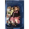 Image 1 : BOX OF ASSORTED PORCELAIN DOLLS AND TRINKETS