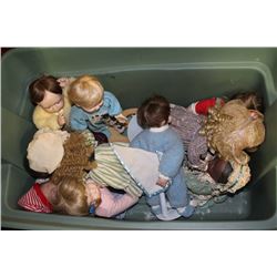 BOX OF ASSORTED PORCELAIN DOLLS