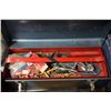 Image 1 : BLUE METAL TOOL BOX W CONTENTS