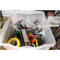 CLEAR BIN FULL OF PAINTING, DRYWALL &