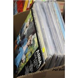 BOX OF RECORDS INCLUDES ABBA, THE DOOBIE BROTHERS,