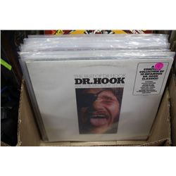 BOX OF RECORDS INCLUDES DR HOOK, DAVID BOWIE, LED