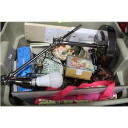 TUB OF ASSORTED KITCHEN/HOUSEHOLD