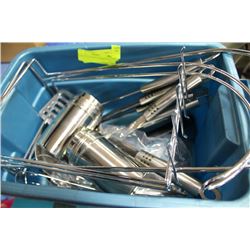 TUB OF CUTLURY /UTENSILS ETC