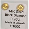 Image 2 : 14K GOLD BLACK DIAMOND(0.96CT) EARRINGS