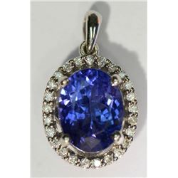 14K WHITE GOLD TANZANITE(1.92CT) & 25 SIDE