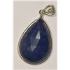 Image 1 : 14K WHITE GOLD SAPPHIRE(8.8CT) & DIAMOND PENDANT
