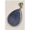 Image 3 : 14K WHITE GOLD SAPPHIRE(8.8CT) & DIAMOND PENDANT
