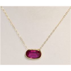 14K GOLD RUBY(4.3CT) PENDANT NECKLACE