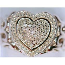 STERLING SILVER DIAMOND(0.25CT) RING