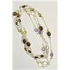Image 2 : STERLING SILVER MULTI-GEMSTONE(17.0CT) NECKLACE