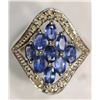 Image 2 : STERLING SILVER SAPPHIRE(1.6CT) & DIAMOND(0.13CT)