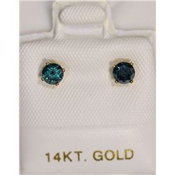 14K GOLD BLUE DIAMOND(0.4CT) EARRINGS